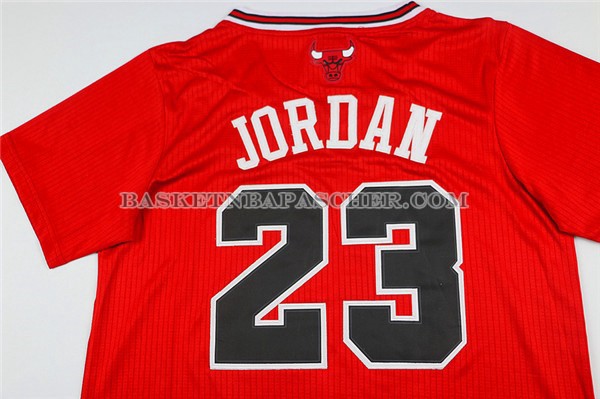 Maillot Authentique Manche Courte Chicago Bulls Jordan Rouge